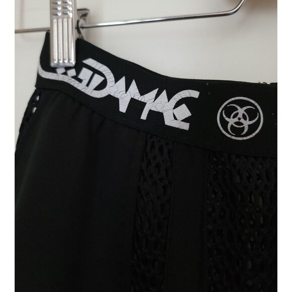 Black Mesh Streetwear Hip Hop Patchwork Cargo Pants w/ Buckle Detail Unisex Sz M - Picture 11 of 12